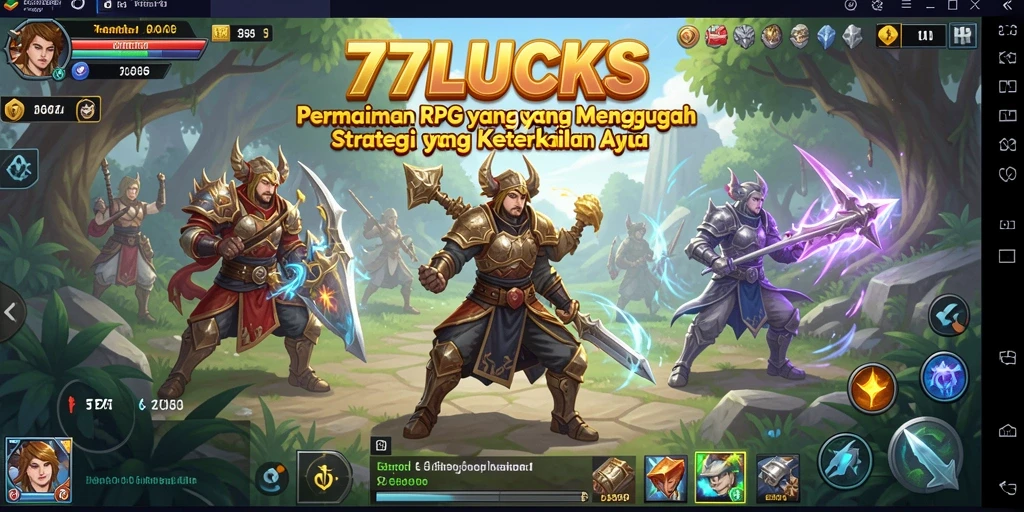 Gameplay RPG memukau di 77LUCKS, penuh tantangan dan strategi.