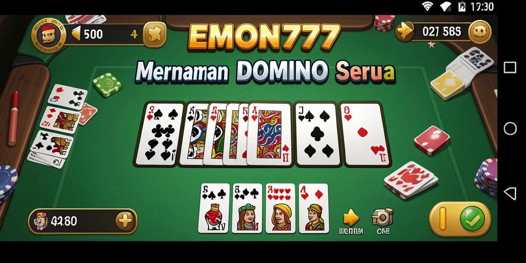 Screenshot gameplay seru dari EMON777 menunjukkan keseruan permainan Domino.