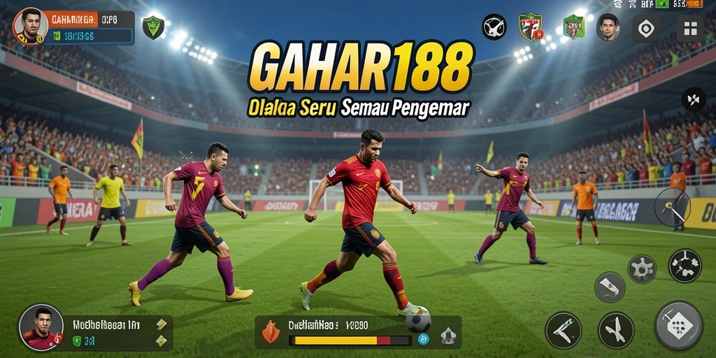 Screenshot utama GAHAR188 menampilkan aksi pertandingan yang intens.