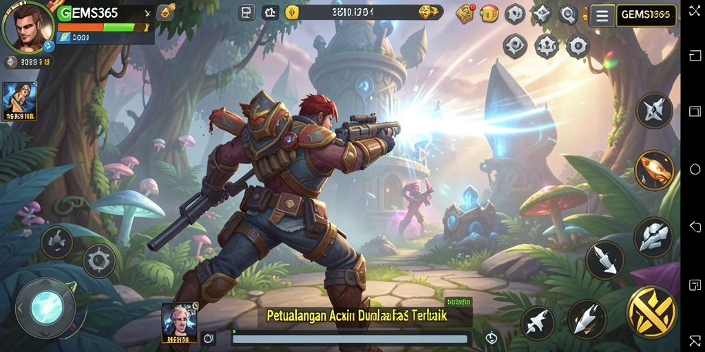Tangkapan layar gameplay GEMS365 yang menampilkan aksi seru dalam petualangan ARPG.