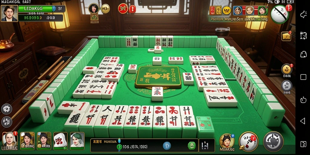 Screenshot LEDAKGG menampilkan gameplay seru permainan Mahjong.