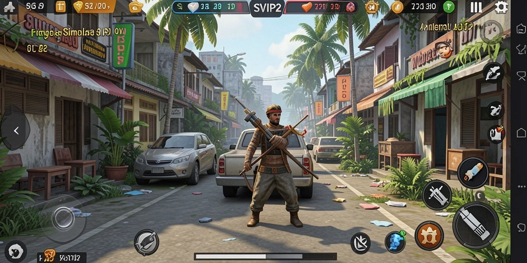 Screenshot gameplay yang menampilkan simulasi mendalam dalam SVIP2.