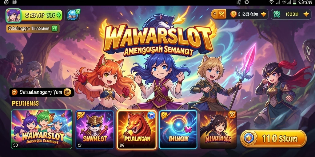 Tampilan gameplay seru dalam WAWARSLOT dengan karakter anime menawan.
